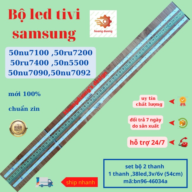 Thanh led tivi samsung 50nu7100,50nu7090,50nu7092,50ru7200,50nu7100,50n5500, mã bn96-46034a, -dthoangduong.