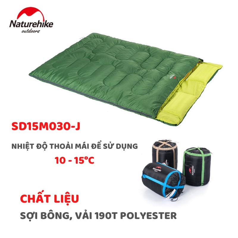 TÚI NGỦ ĐÔI DÃ NGOẠI, CẮM TRẠI NATUREHIKE NH15M030-J