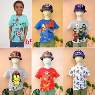 Áo thun tay ngắn bé trai ahmbt - xanh superman, đỏ the flash, trắng ninja, xám iron man, xám ninja