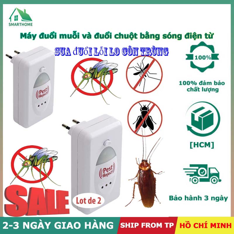 Máy đuổi muỗi và máy đuổi chuột điện từ xua đuổi tất cả các loại sâu bẩn và gây hại (đuổi thành công 100%)