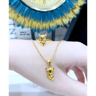 Mặt và nhẫn hồ ly vàng hàng nhẹ