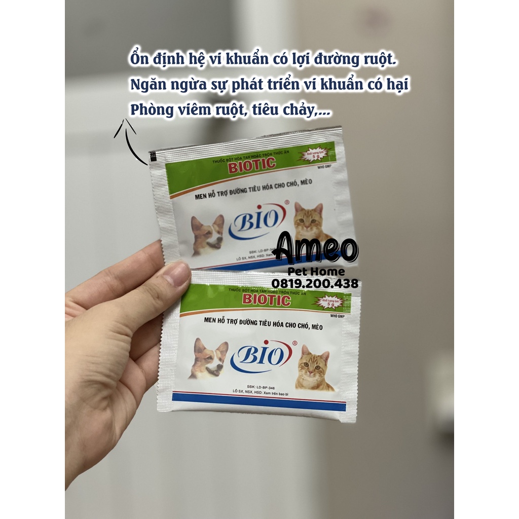 Men tiêu hoá BIO chó mèo, hỗ trợ ngăn tiêu chảy