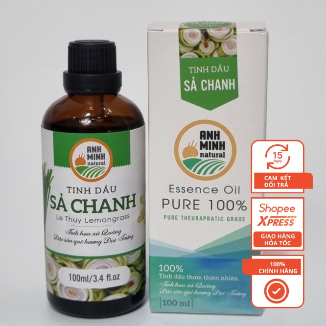 Tinh Dầu Sả Chanh Nguyên Chất Anh Minh Xông Phòng, Xông Mặt, Khử Mùi Đuổi Côn Trùng