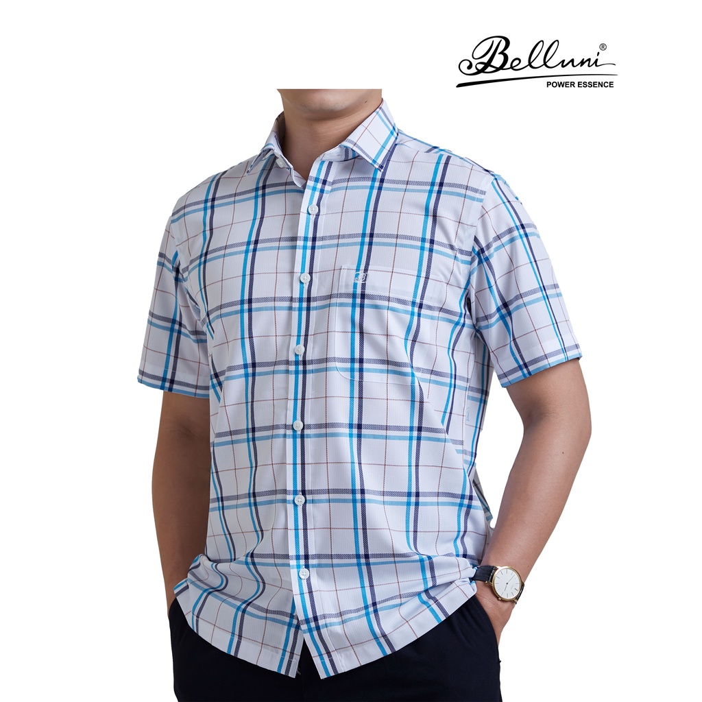 Áo sơ mi nam ngắn tay BELLUNI vải sợi tre chống nhăn thanh lịch - ABN.BP.BE.228.W1