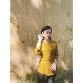 ÁO BÀ BA LỤA GẤM TAY XÒE
