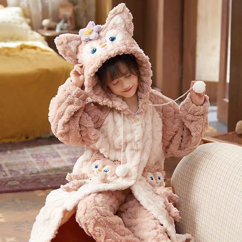 Áo Choàng Ngủ Bằng Nhung Dày Dặn Cho Bé Gái 11.30
