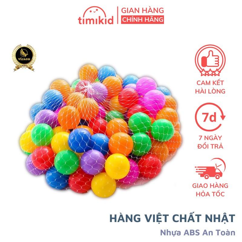 Combo 100 Quả Bóng Nhựa Mềm VIJAGO Cho Bé Hàng Việt Nam Nhựa ABS An Toàn - Timikid