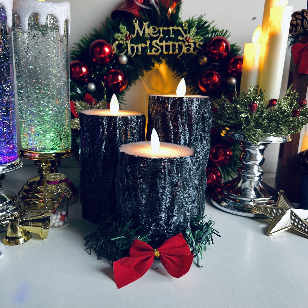 Nến điện tử hình gốc cây thông trang trí giáng sinh, noel