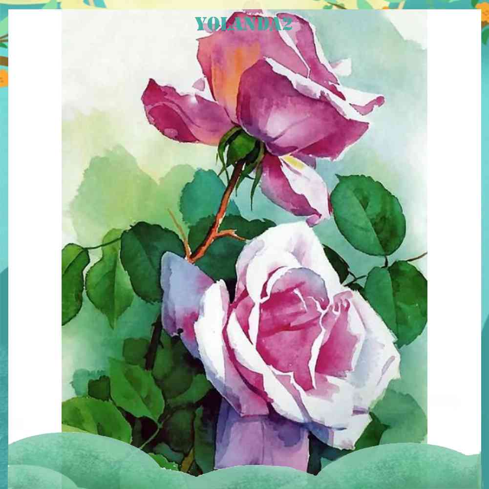 Tranh Đính Đá Kim Cương Toàn Bộ 5D DIY Hình Vẽ Hoa Hồng