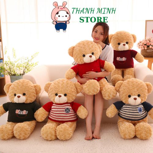 Gấu Bông TEDDY Siêu To Khổng Lồ Đủ Màu Mặc Áo Cao Cấp THANH MINH STORE
