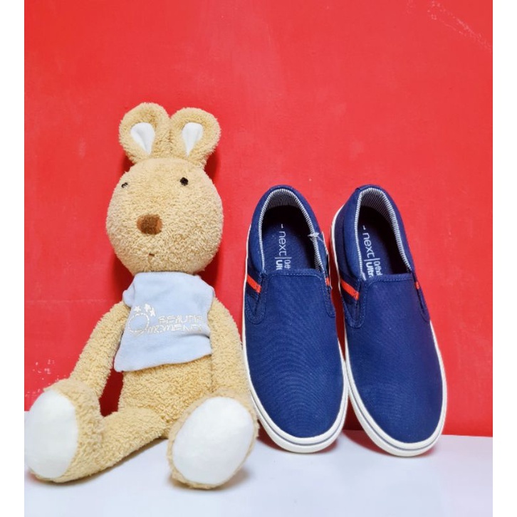 Giày lười Next xanh đen viền đỏ xuất khẩu cho bé trai
