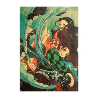 Poster kimetsu no yaba giấy kraft 35*51cm b091