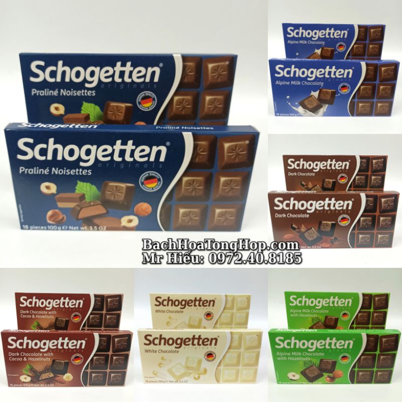 [Hỏa Tốc] Socola thanh Schogetten 100g đủ các vị