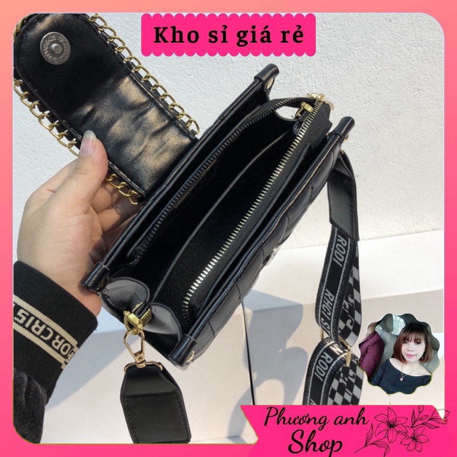 Túi xách nữ đeo chéo dây bản to thổ cẩm phong cách vintage hót 2022 VG652