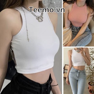 Áo croptop Ba Lỗ nữ kiểu sexy ôm body tank top trơn áo kiểu vải cotton cổ tròn mặc đi chơi tập gym đi biển CP02 Teemo.vn