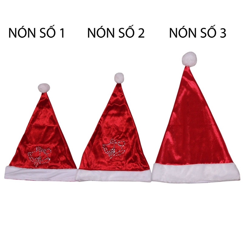 Nón noel Nhung size 1,2,3