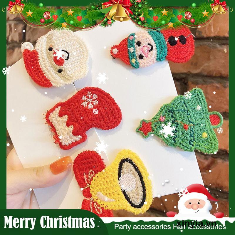 Kẹp tóc thiết kế phong cách giáng sinh dễ thương dành cho nữ