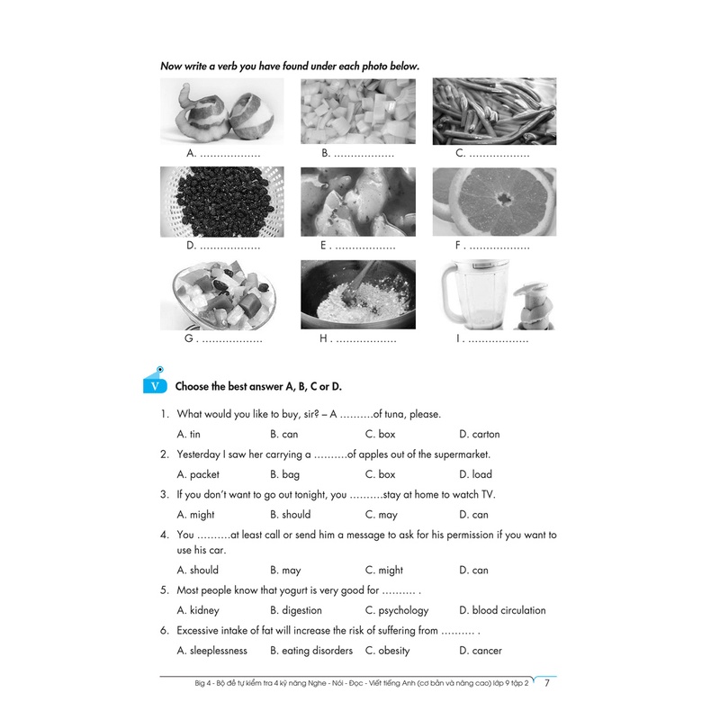 Sách - Big 4 Bộ đề tự kiểm tra 4 kỹ năng Nghe - Nói - Đọc - Viết (Cơ bản và nâng cao) tiếng Anh lớp 9 - tập 2 (MG)