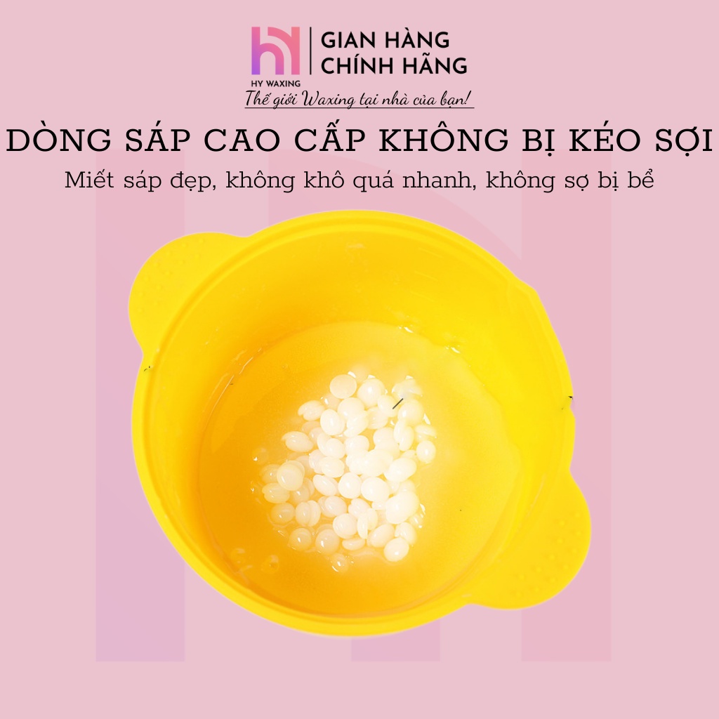 [CHE TÊN] Combo Nồi Nấu Sáp Wax Lông Chống Dính HY WAXING + 100gr Sáp Trong Suốt + 75gr Mỡ Trăn Tặng Que