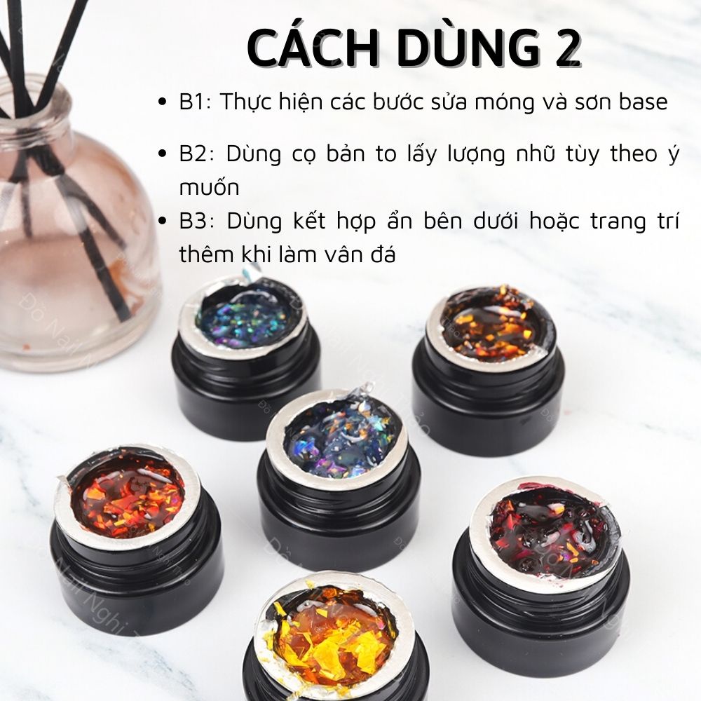 Gel nhũ khổng tước nail huaxi NGHI THẢO set 6 màu