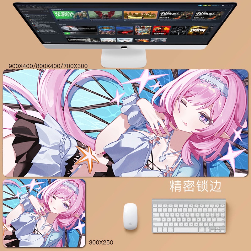 Elysia mouse pad Honkai Impact 3 custom Herrscher of Human:Ego keyboard pad goblin Raiden Mei anime Herrscher of Thunder new Herrscher game Bronya Zaychik table pad pink girl