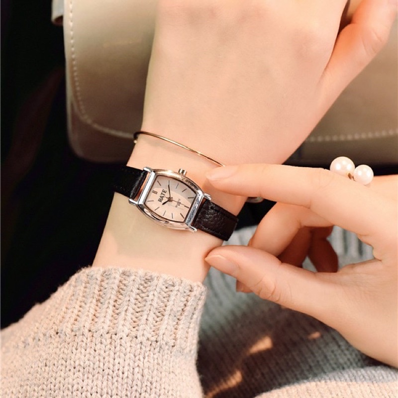 Đồng Hồ Nữ Thời Trang Dây Da Đeo Êm Tay Kiểu Dáng Ovan xinh xắn