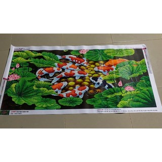 Tranh đính đá cá chép hoa sen DD9460