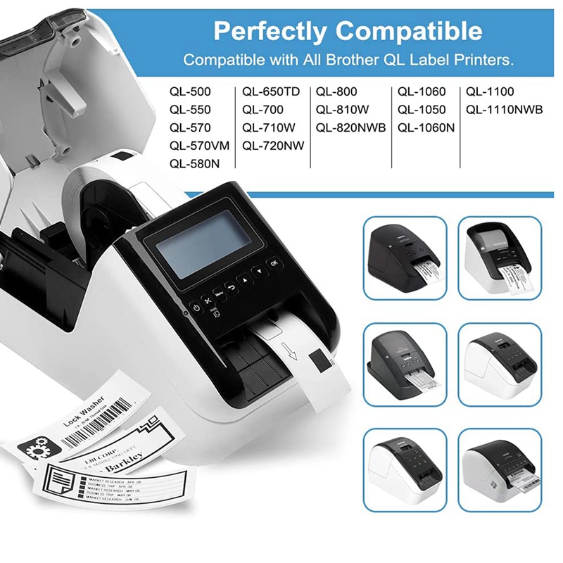 6 Cuộn Nhãn Dán 29Mmx90Mm Cho Brother QL-800 QL-810W QL-700 Brother DK-11201