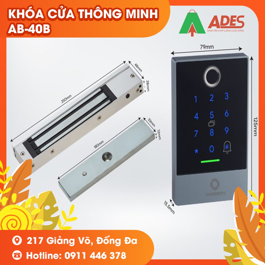 Bộ điều khiển cửa cuốn bằng điện thoại tích hợp vân tay HomeKit AB-40B - Bảo hành 12 tháng