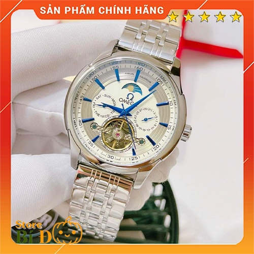 Đồng hồ nam Omega MÁY NHẬT chạy cơ automatic size 44 dây HỢP KIM đúc cao cấp CHÔNG NƯỚC