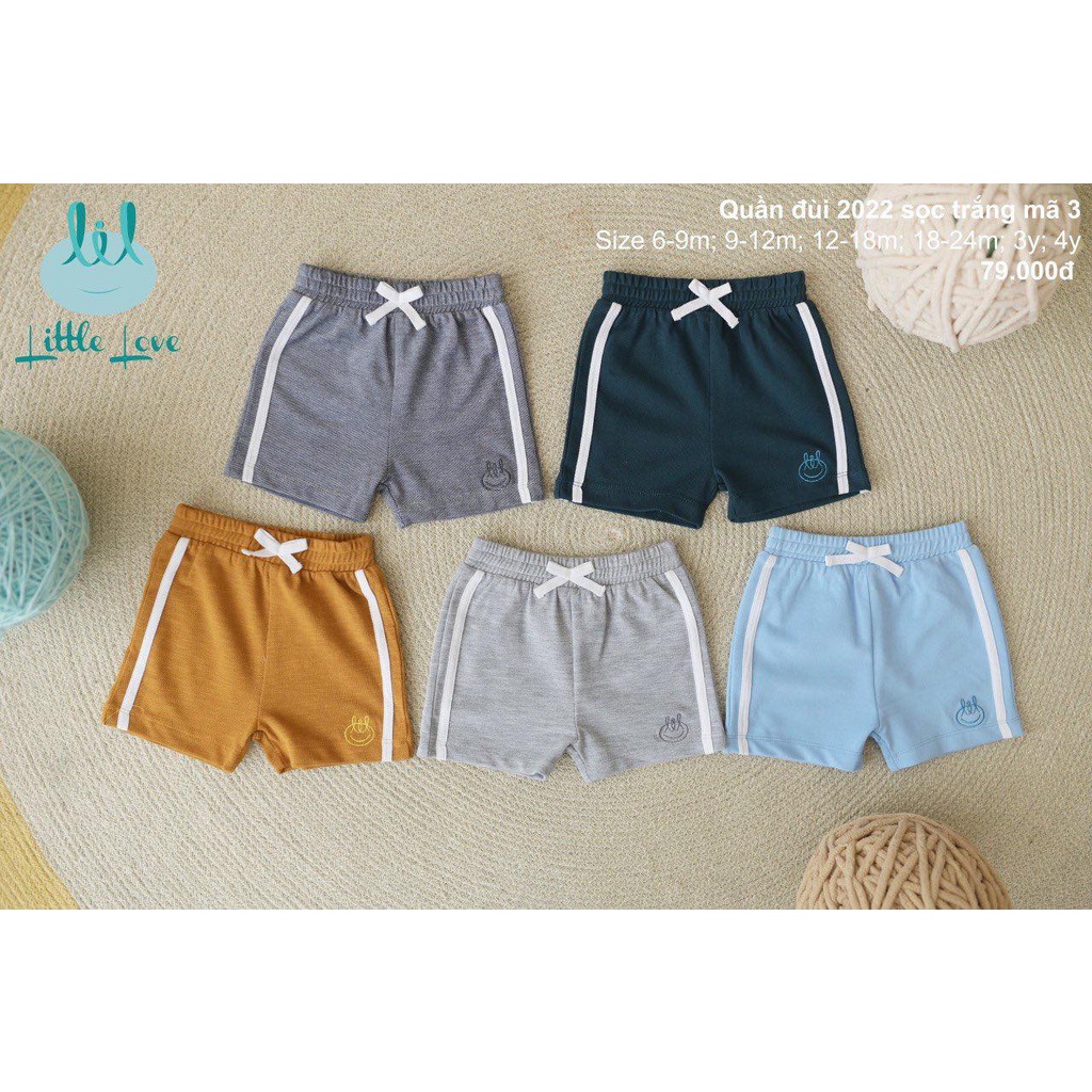 Quần Đùi Công Tử Bé Trai Cao Cấp Little Love, Quần Short Phối Kẻ