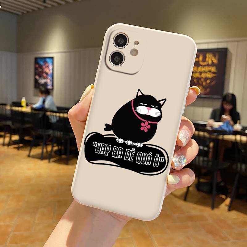 Ốp vuông iphone bảo vệ cam mèo đen ra dẻ ngộ nghĩnh cho 6/6splus/7/7plus/8/8plus/x/xr/xs/11/12/13/14/pro/max/plus/