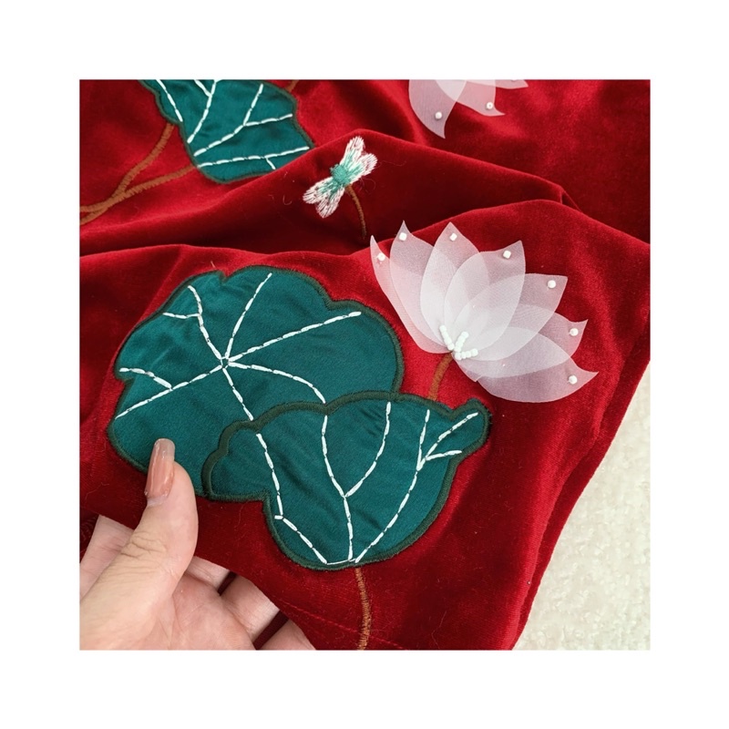 Áo dài Sen Kèm mấn cho bé