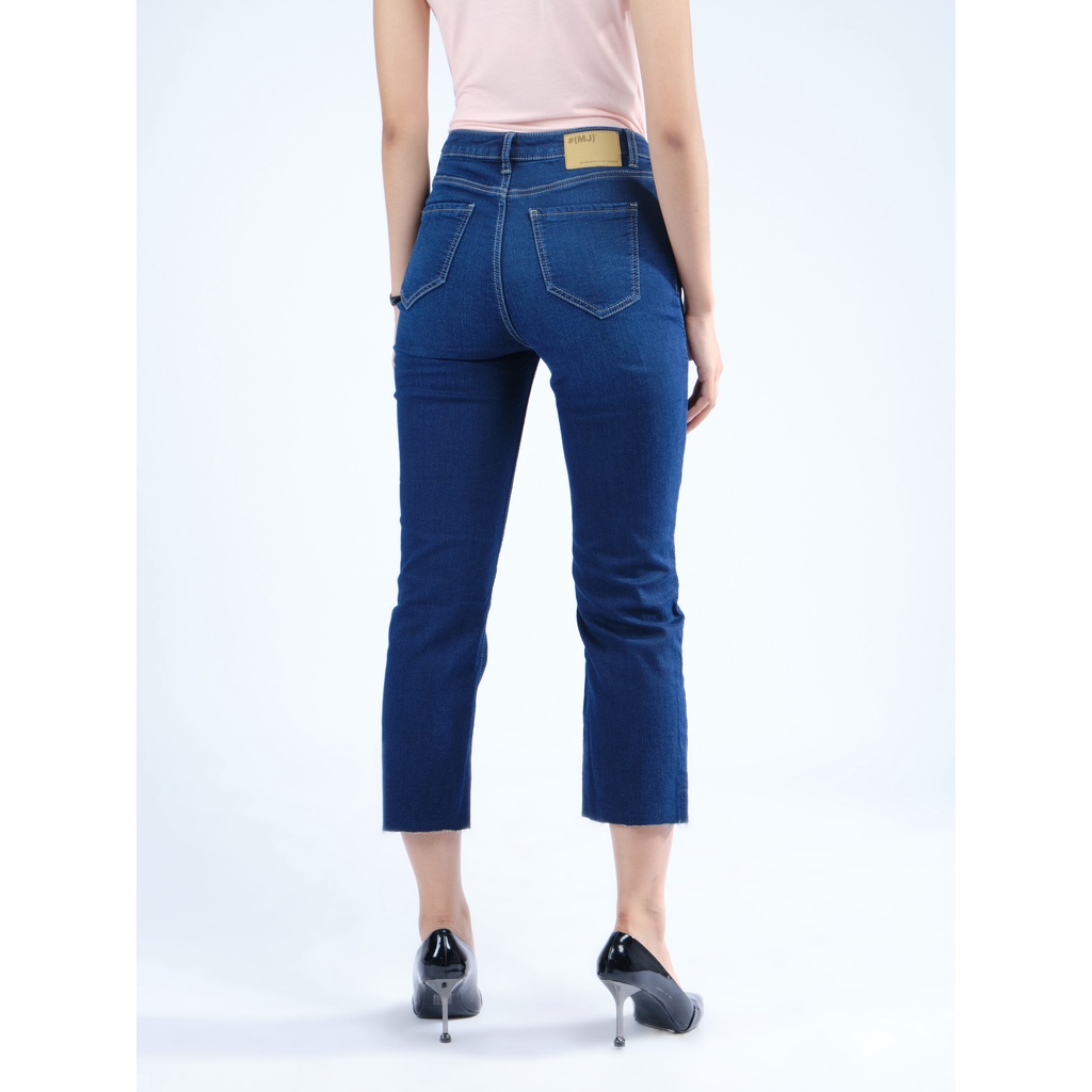 Quần jeans lửng nữ ống đứng lưng cao MESSIJEANS WJE0042