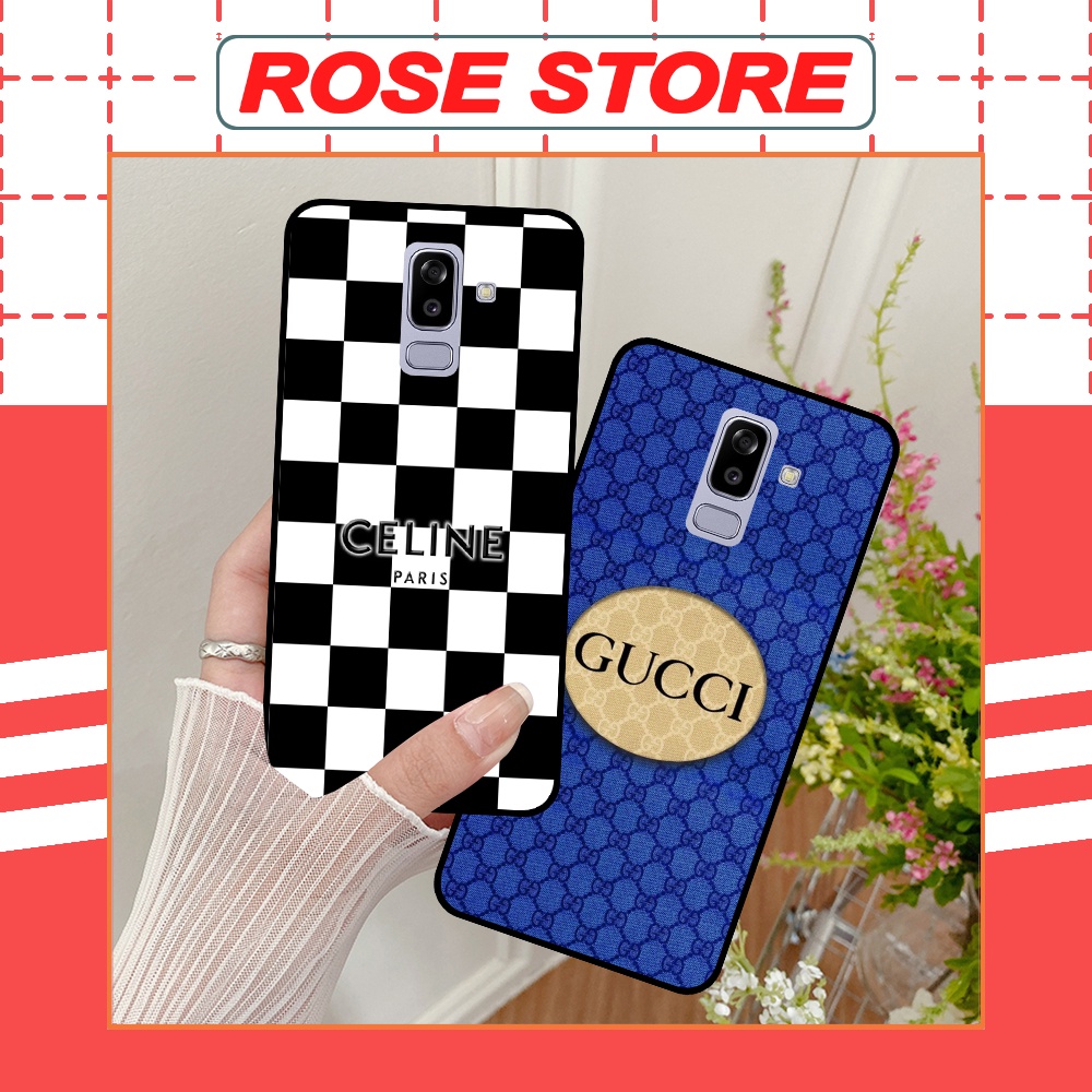 Ốp lưng Samsung J8 in hình thương hiệu thời trang cá tính LV,GC...