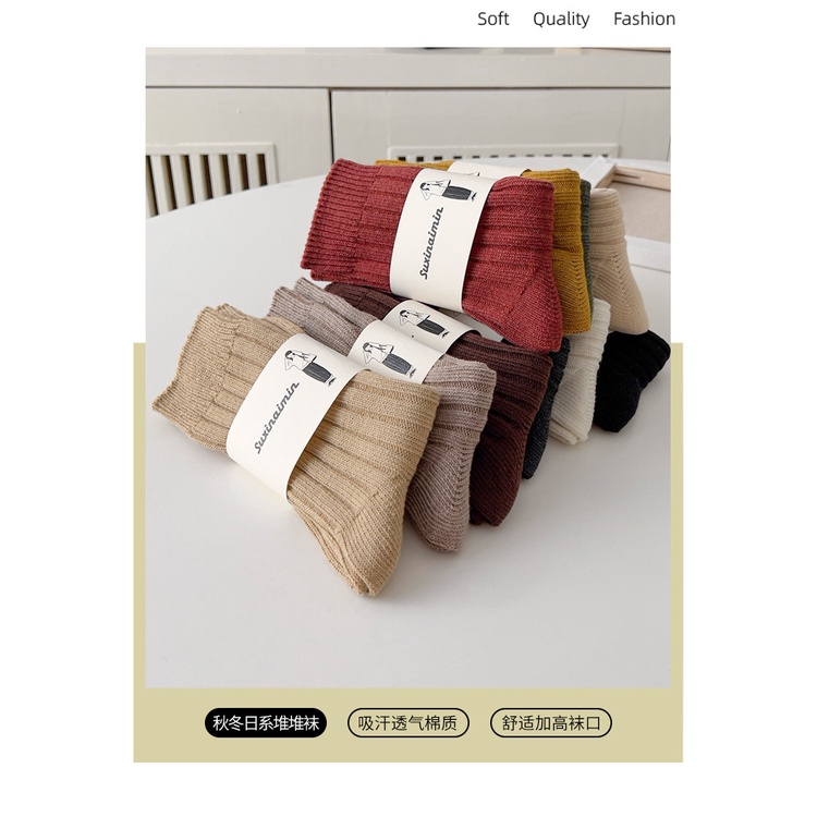 Đôi Vớ Cotton Dày Họa Tiết Sọc Dọc Phong Cách Harajuku Nhật Bản