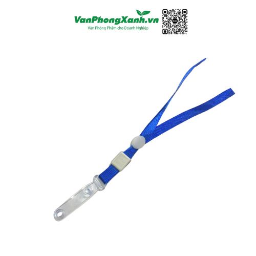 Dây đeo thẻ kẹp nhựa, dây lụa (màu xanh, đỏ) (Cái)