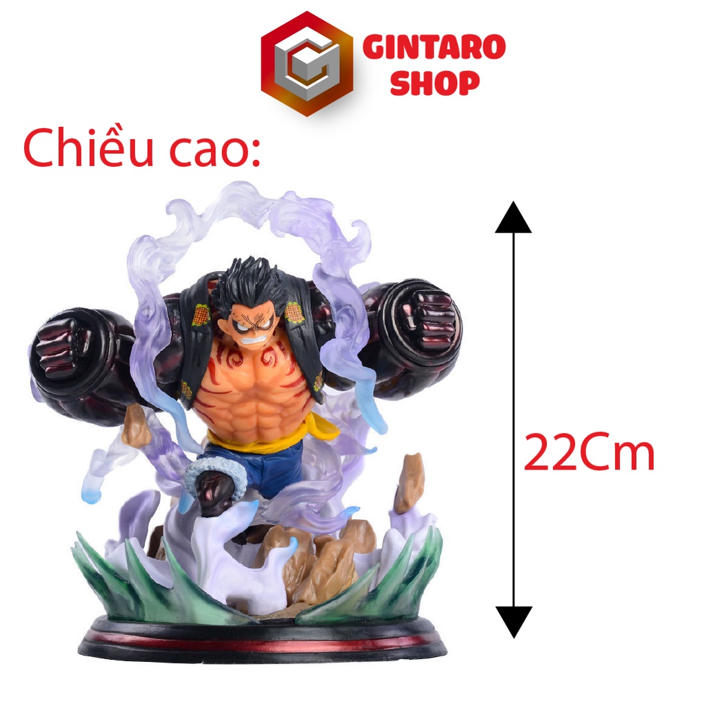 Mô hình One Piece Luffy gear 4 hầu vương pháo kèm hiệu ứng to và sắc nét, Mô hình nhân vật Luffy gear 4 Full Box
