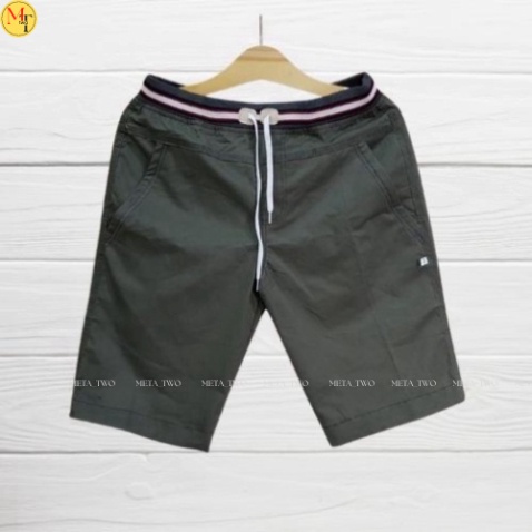 Quần Short Lửng Nam Kaki Vải Mềm Mịn Lưng Thun Bảng To Co Giãn Cao Cấp - meta_two
