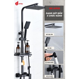 Bộ Sen Cây Tắm Đứng Tăng Áp AVIBA 925 - Có Điều Chỉnh Chế Độ Nước Và Độ Cao - Hàng Nhập Khẩu Chính Hãng ( Màu Đen)