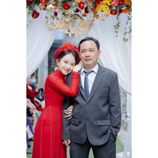 Sale_Áo dài cô dâu 4 tà đính hạt_có may bigsize