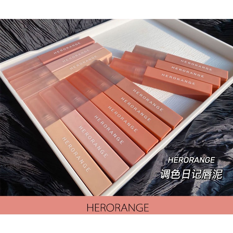 Son lì HERORANGE mềm mịn như nhung chống thấm nước chống khô môi lâu trôi