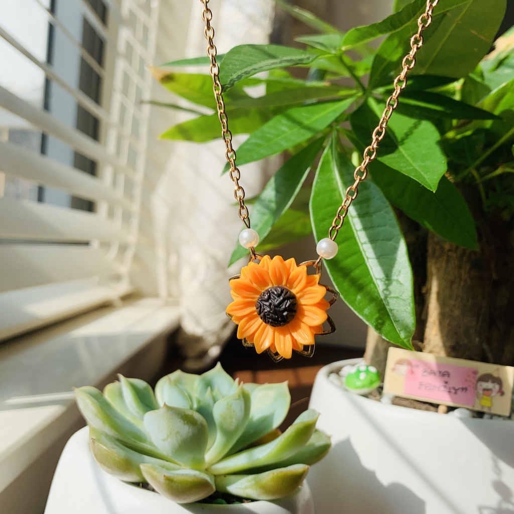 DC2.611 Dây chuyền hoa hướng dương cực vintage | Độc lạ | Vintage | Silver | Si Nhật | Japan | 2HAND | Bạc |