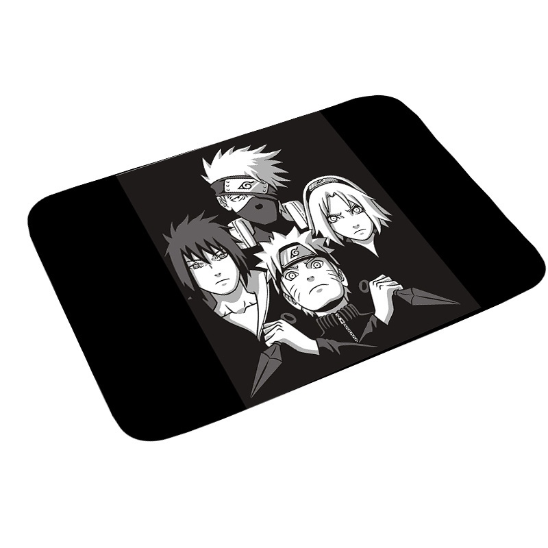 Thảm lót cửa chùi chân Chống Trượt In Logo Naruto Uchiha Clan Itachi Nhật Bản 60x40cm