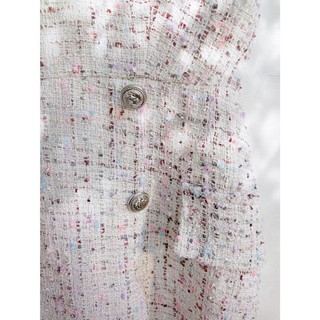 Đầm tweed 4 nút túi đắp