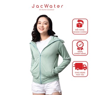 Áo khoác chống nắng nữ 2 lớp thông hơi, cản tia uv thun lạnh mũ liền JACWATER V380