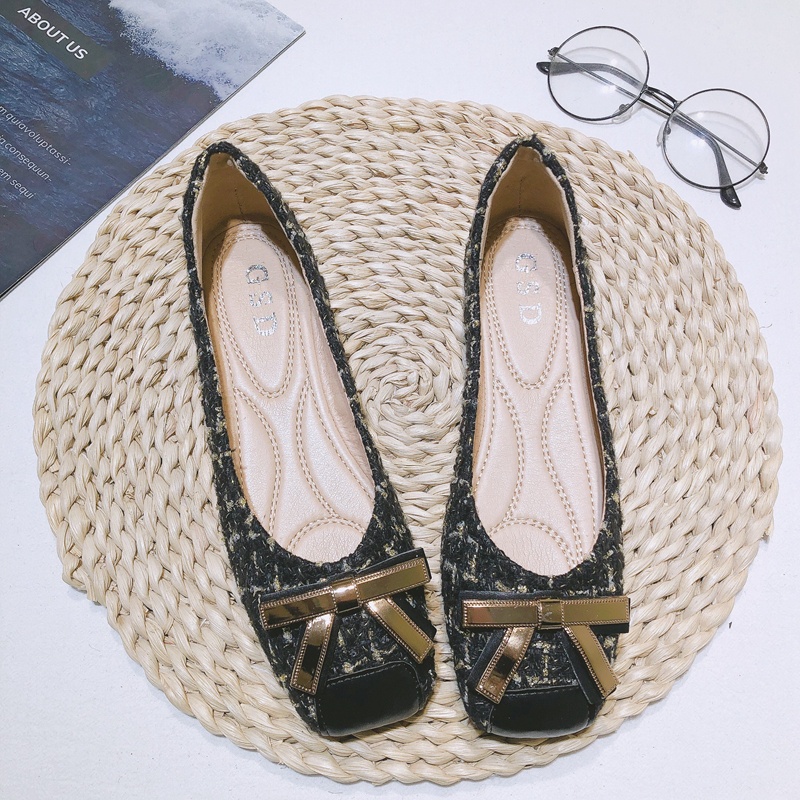 Giày Búp Bê Mũi Vuông Đế Bằng Thiết Kế Mới Thời Trang Mùa Hè 2021 Dành Cho Nữ