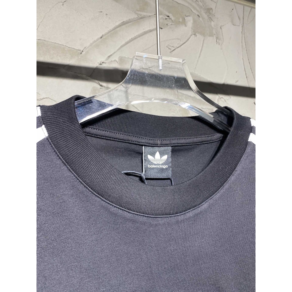Áo Thun Đen Thêu Logo BLCG X AD 22ss Thời Trang Đường Phố Sang Trọng Cho Nam Và Nữ