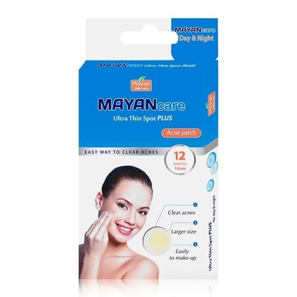 Miếng dán mụn MAYANcare Care Ultra Thin Spot Plus 12 miếng 1cm + 8 miếng 0.8cm