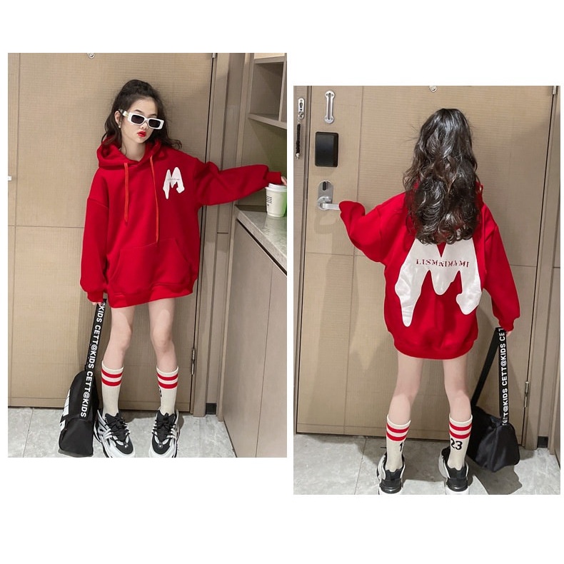 Áo hoodie cho bé gái có mũ thời trang trẻ em thu đông